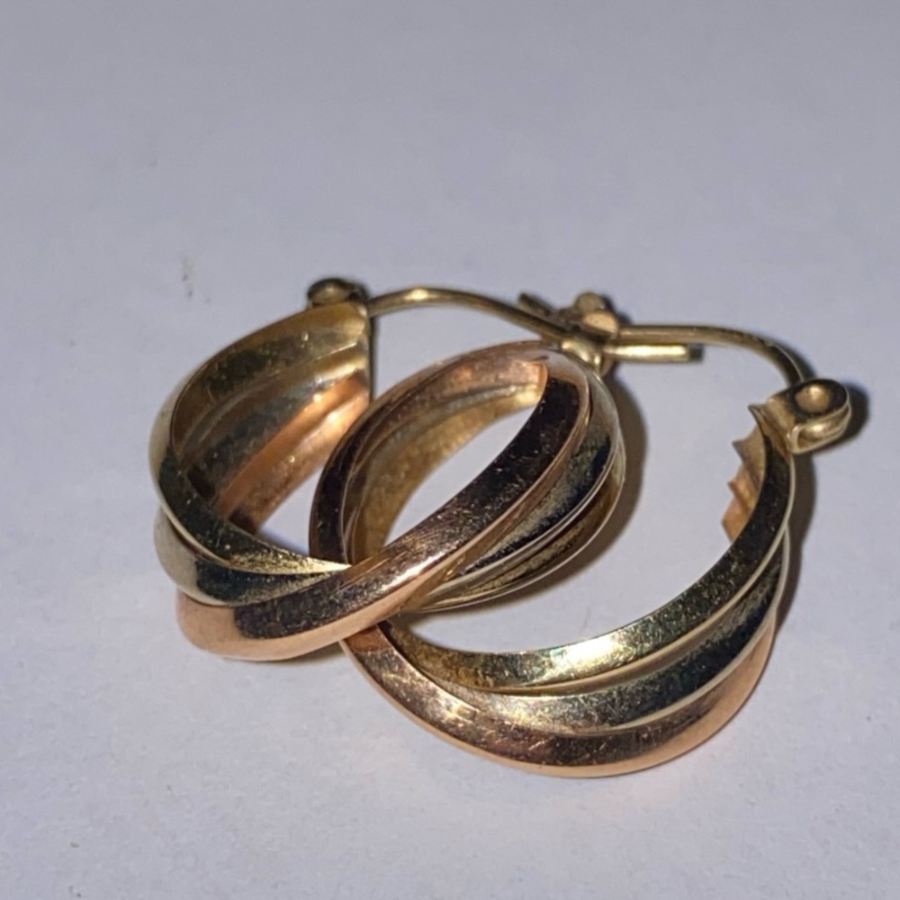 Kay Jewelers Two-Tone Gold Hoop Earrings